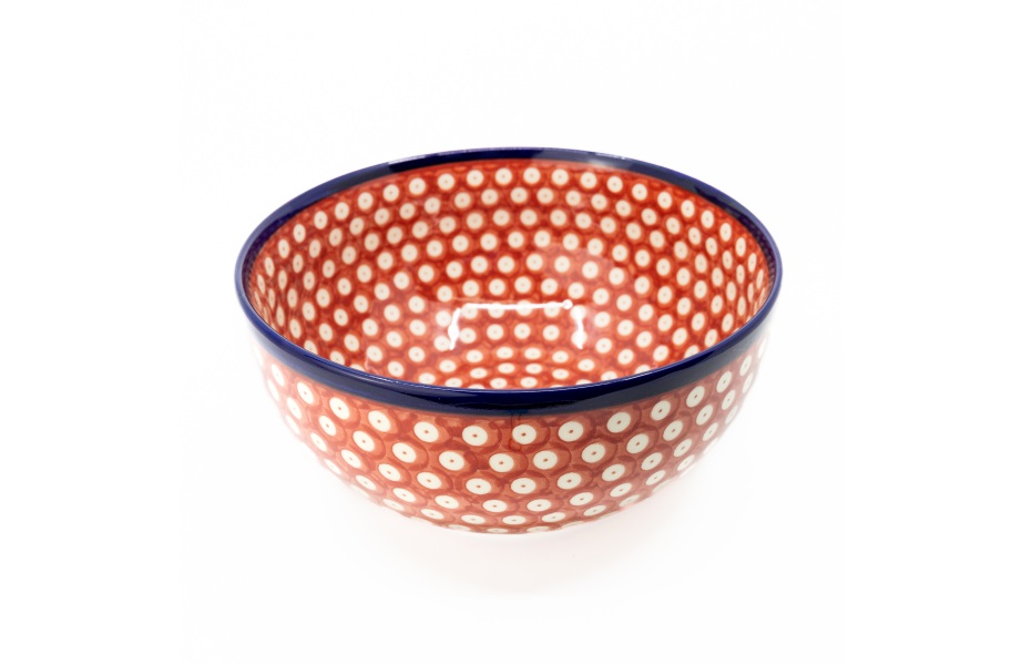 Bowl 23 / Ceramika MK Malowane Kobaltem / Czerwone Kółeczka